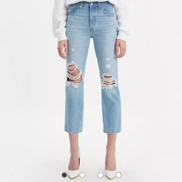 Levi ’s 501 Cropped Ripped Jeans Women’s - Picture 1 of 7